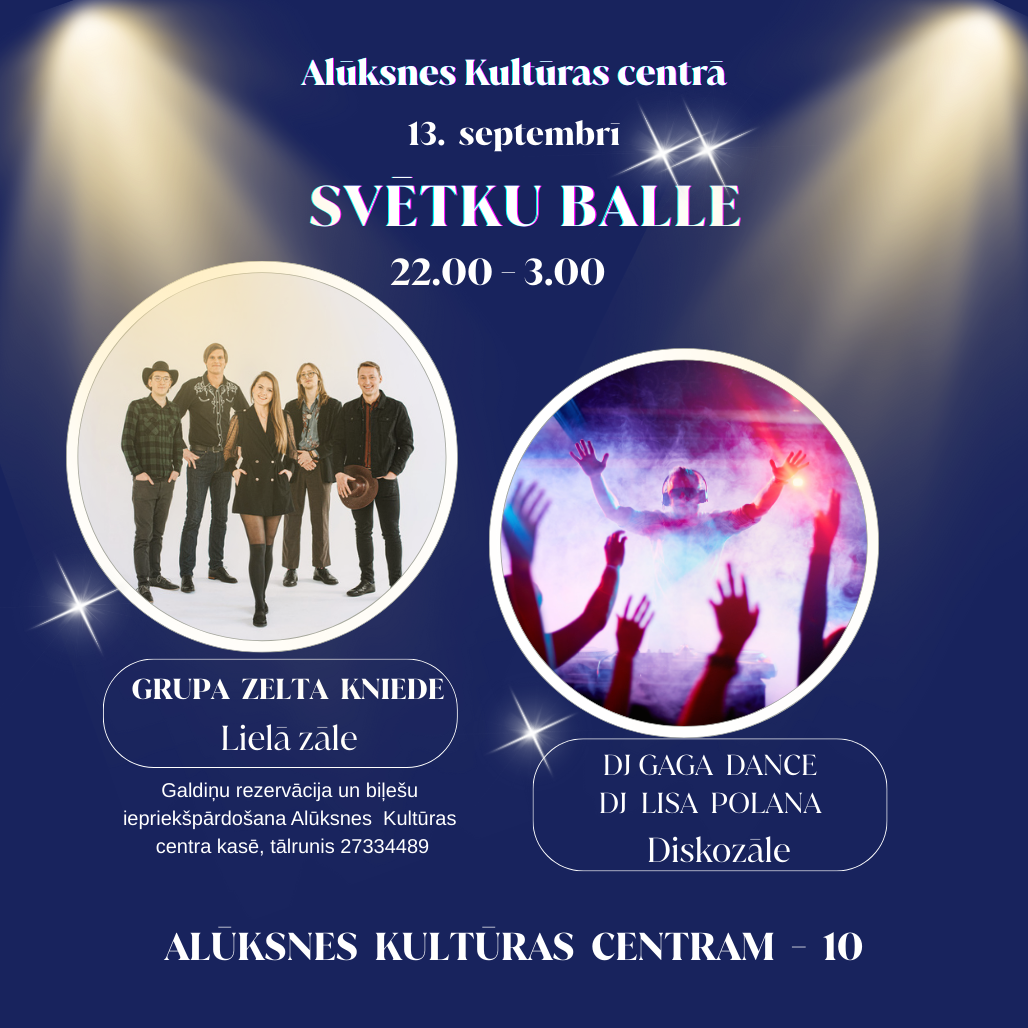 Read more about the article Svētku balle | grupa ZELTA KNIEDE un DJ Gaga Dance, DJ Lisa Polana