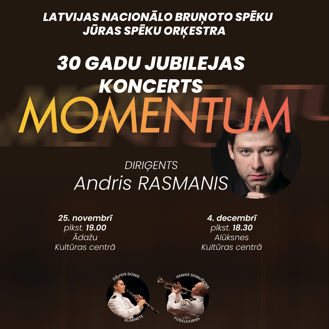 Read more about the article Nacionālo bruņoto spēku Jūras spēku orķestra koncerts “Momentum”
